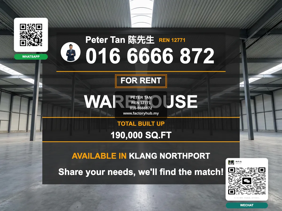 North Port Warehouse for Rent in Port Klang, RM360K/mo 190000sf - Property image 4 of 7 North Port Warehouse for Rent in Port Klang, RM360K/mo 190000sf - Property image 4 of 7